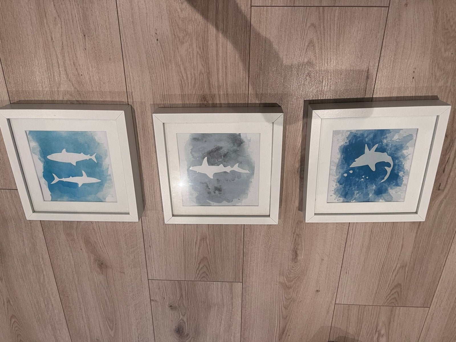 IKEA Ribba Lijsten met Haaien Prints (3 stuks), Minder dan 50 cm, Gebruikt, Ophalen of Verzenden, Print