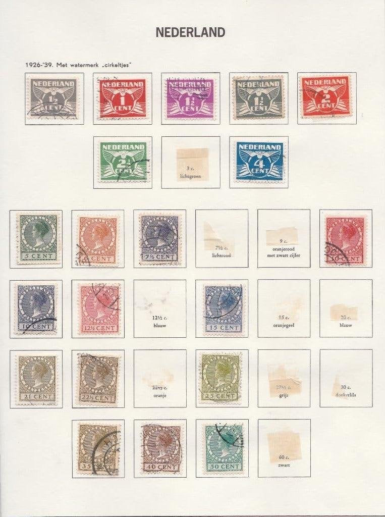no 24 Nederland 2 losse zegels, Ophalen of Verzenden, Gestempeld