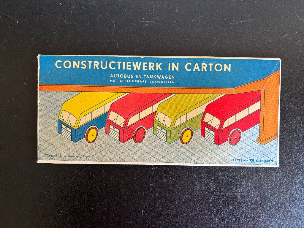 Constructiewerk in Karton - Selecta N.V. - Ca 1953, Overige merken, 1:50 of kleiner, Auto, Ophalen of Verzenden