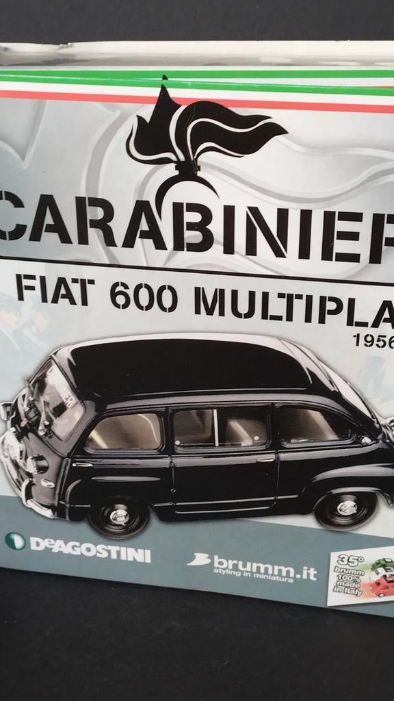 Fiat 600 Multipla Carabinieri 1956 1:43 Brumm Pol, Hobby en Vrije tijd, Modelauto's | 1:43, Overige merken, Auto, Verzenden, Nieuw
