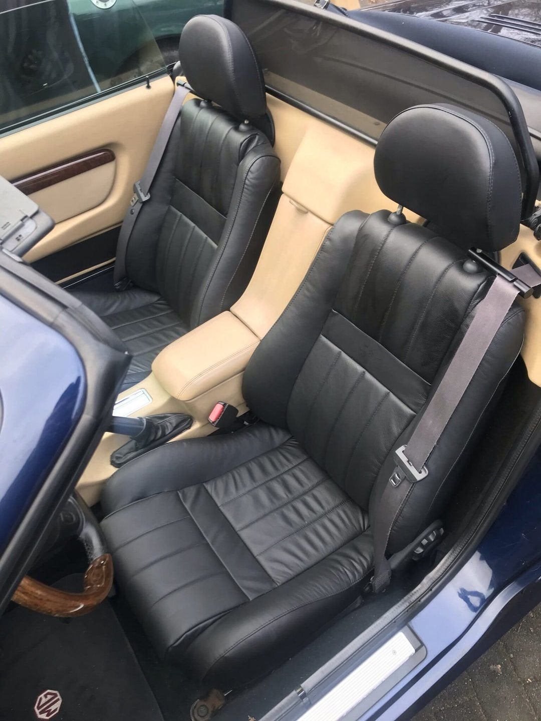 mg f mgf mg tf mgtf zwarte leren stoelen nieuw, -, -, Nieuw, Ophalen of Verzenden