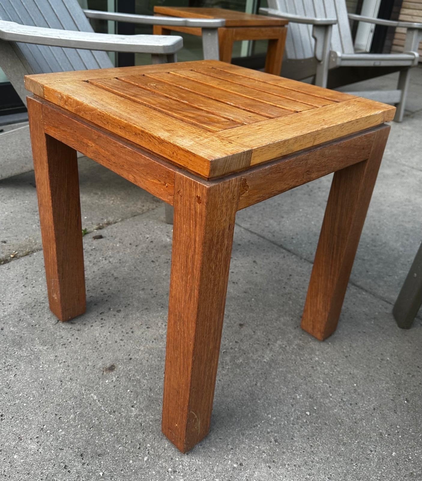 Houten bijzettafel - Teakhout massief, Tuin en Terras, Ophalen of Verzenden, Gebruikt, Vierkant, Teakhout
