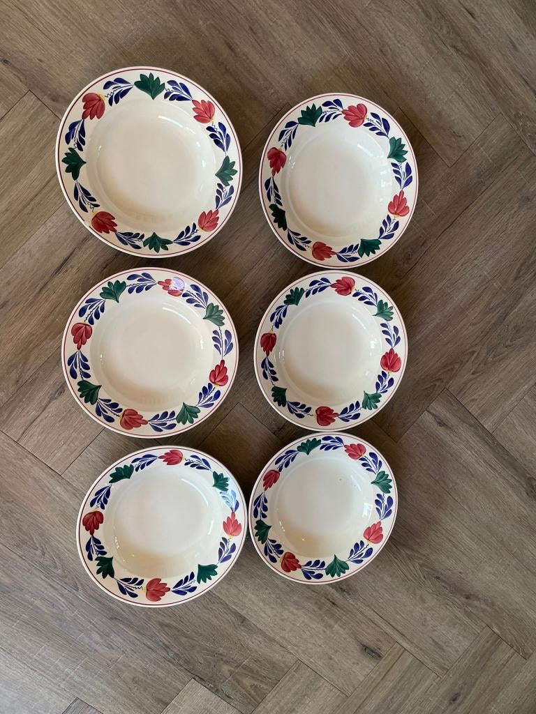 Diepe borden boerenbont, Huis en Inrichting, Keuken | Servies, Ophalen, Gebruikt, Bord(en), Aardewerk