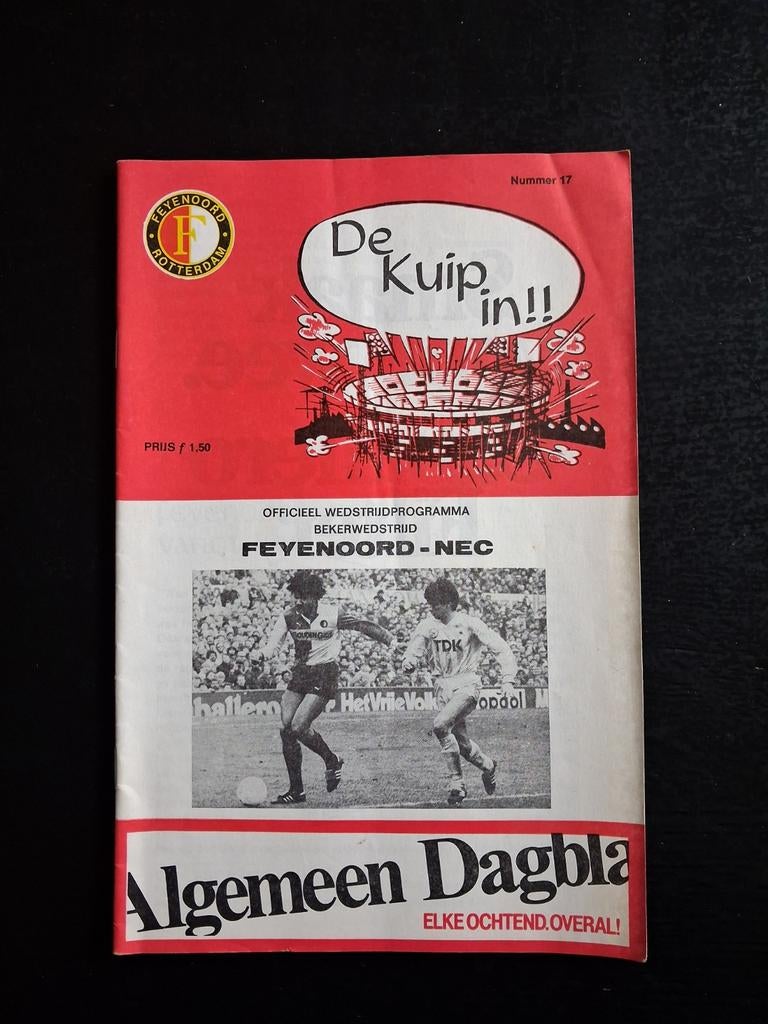 Programmaboekje Feyenoord-NEC 1/4 Finale KNVB Beker 4-3-1983, Verzamelen, Sportartikelen en Voetbal, Ophalen of Verzenden, Gebruikt