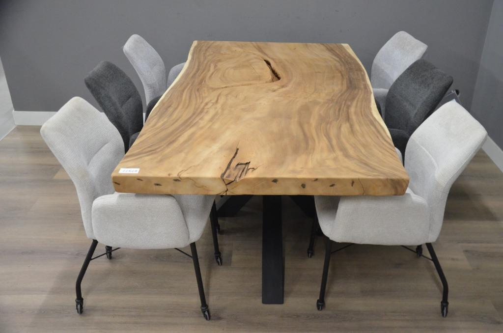 Suar boomstamtafel 200 cm – BT 977 – 2 meter boomstamtafel, Overige houtsoorten, 100 tot 150 cm, Ophalen of Verzenden, Vijf personen of meer