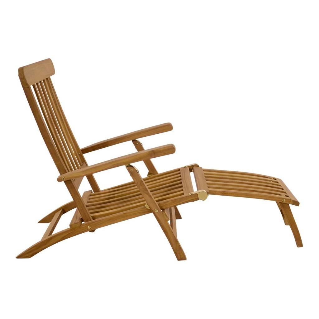 Deckchair teakhout verstelbaar en inklapbaar, Ophalen of Verzenden, Nieuw, Teakhout, Inklapbaar