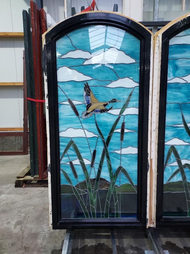 Glas in lood dubbelglas bezorgen factuur mogelijk, Gevelraam of Ruit, 80 tot 120 cm, Zo goed als nieuw, Dubbelglas