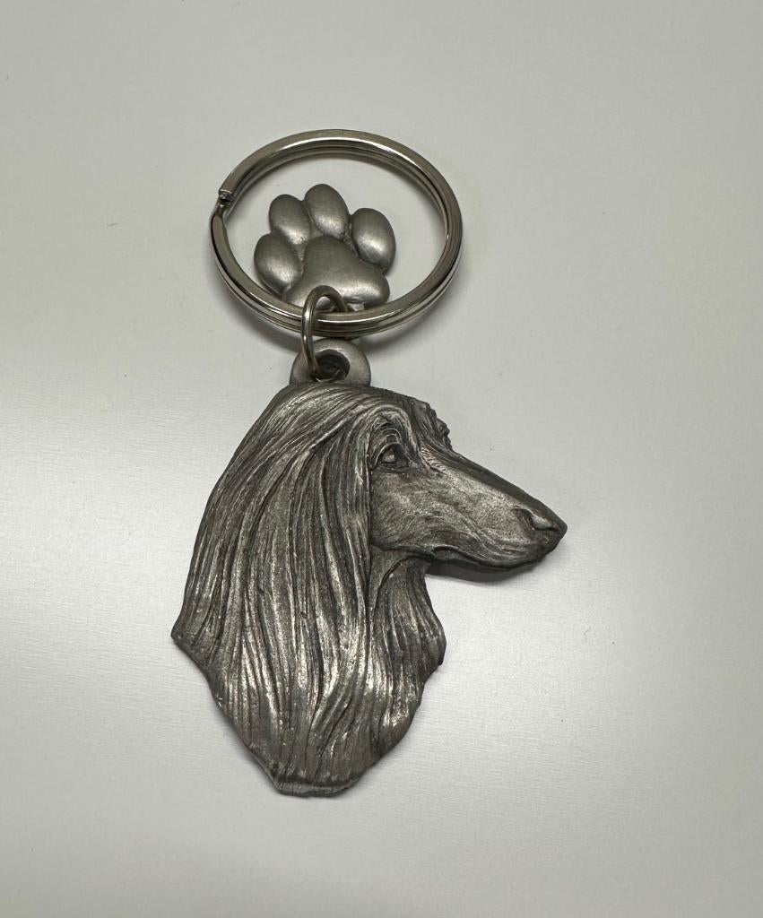 Sleutelhanger Afghaanse Windhond - tin, Verzamelen, Dier of Natuur, Nieuw, Ophalen of Verzenden, Nvt