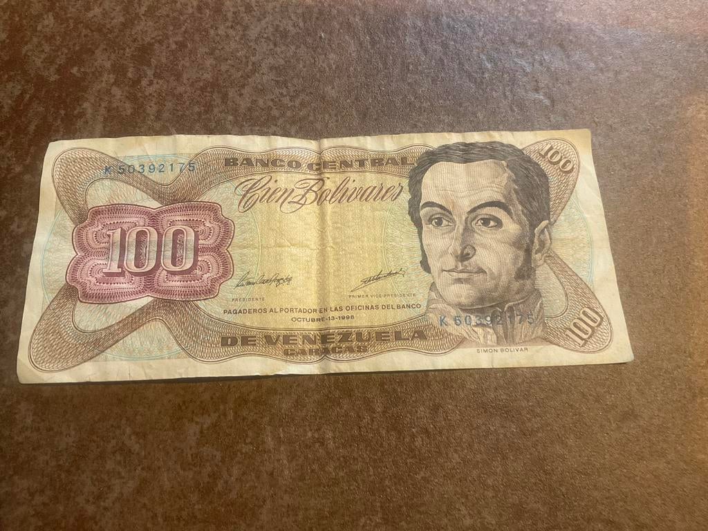 Venezolaanse Bolivar 100 - Gebruikt Biljet, Postzegels en Munten, Bankbiljetten | Amerika, Los biljet, Zuid-Amerika, Ophalen of Verzenden