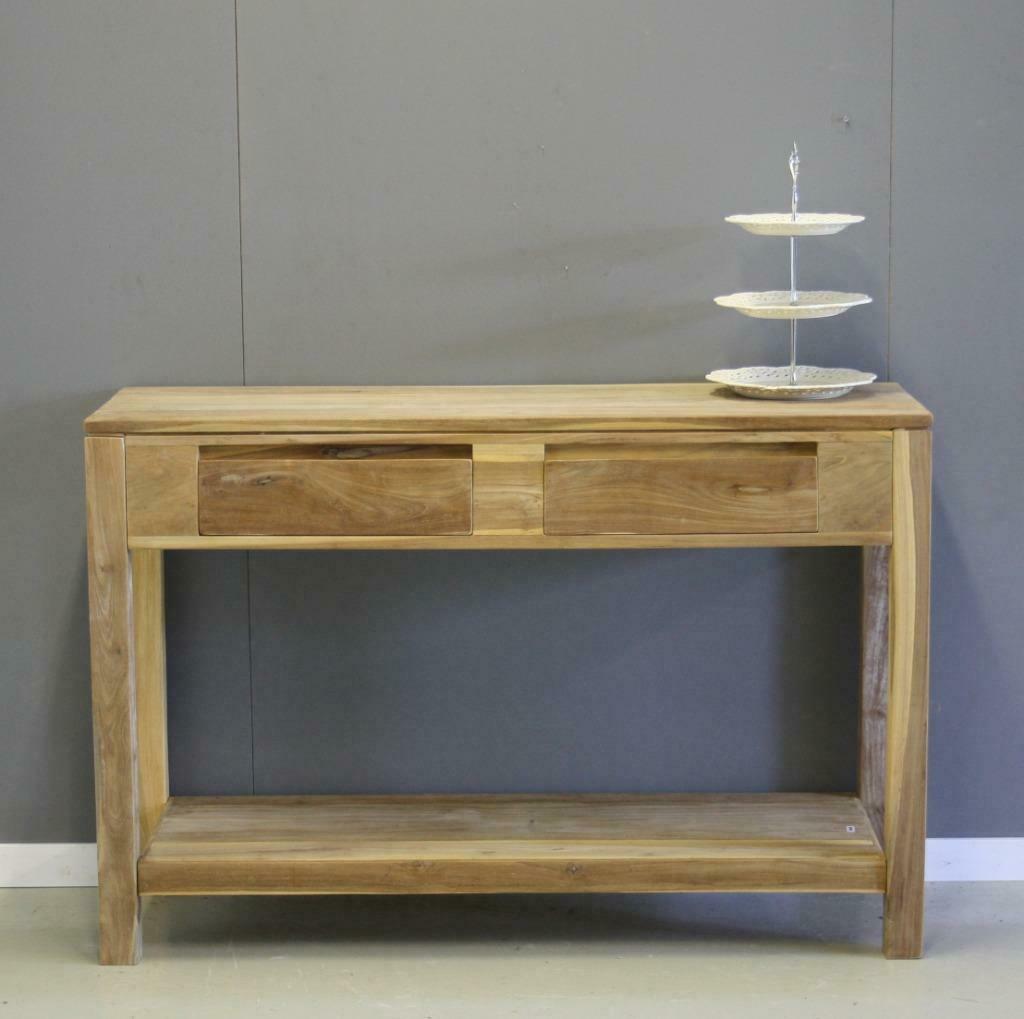 Strak vorm gegeven sidetable van teakhout; Indoteak, Ophalen, 100 tot 150 cm, Teakhout, Nieuw