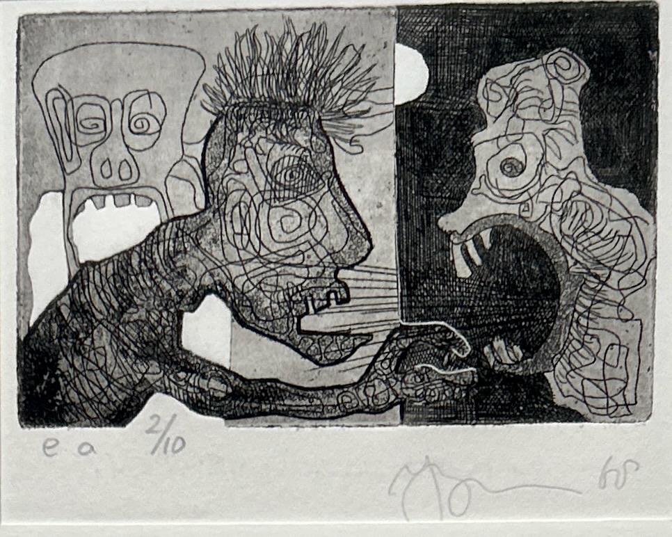 2 etsen Jan Bernard Meinen in passe-partout, Antiek en Kunst, Verzenden