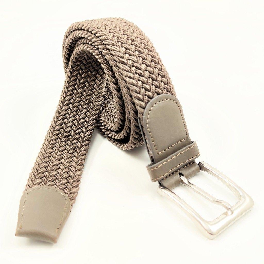 Gevlochten Canvas Stretch Riem Tan Kleur, Kleding | Heren, Riemen en Ceinturen, Nieuw, Riem of Ceintuur, 105 tot 115 cm, Bruin