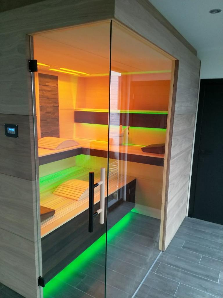Luxe sauna showroom opruiming sauna en infrarood, Ophalen of Verzenden, Nieuw, Fins of Traditioneel, Complete sauna