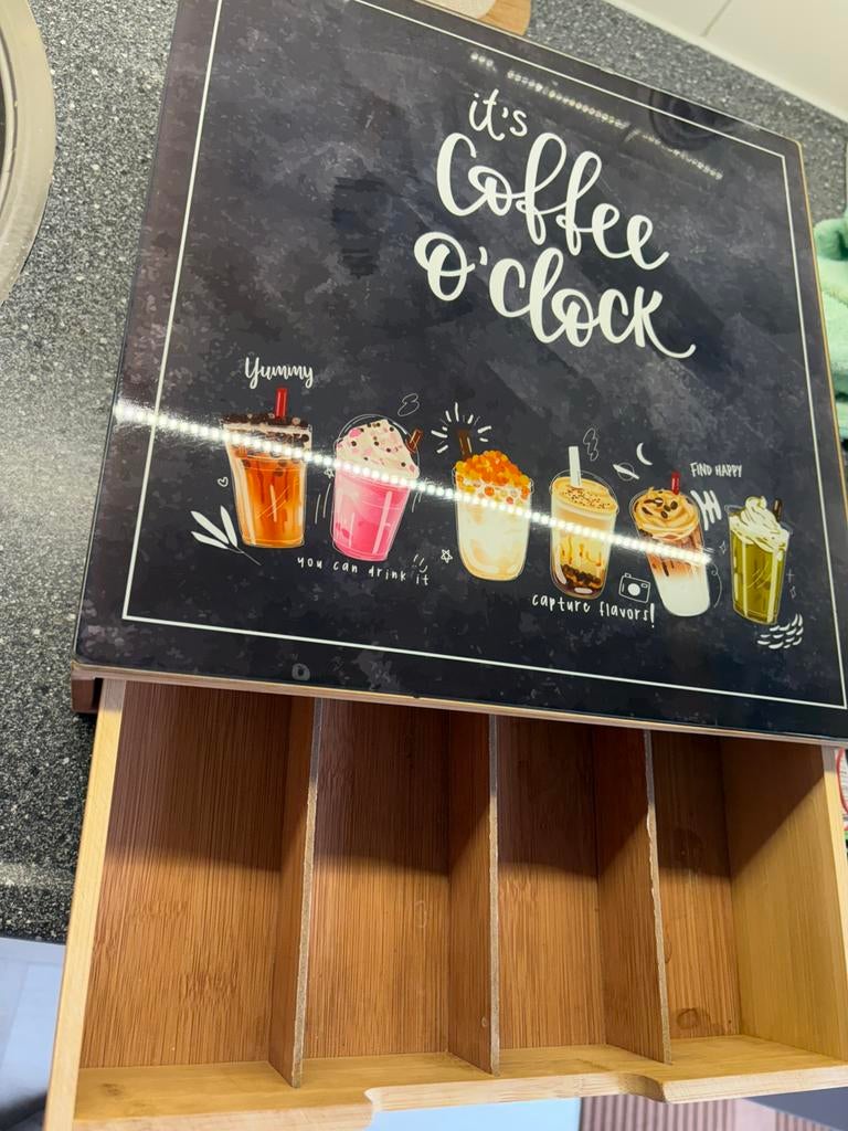 Koffie/thee capsulehouder, Ophalen