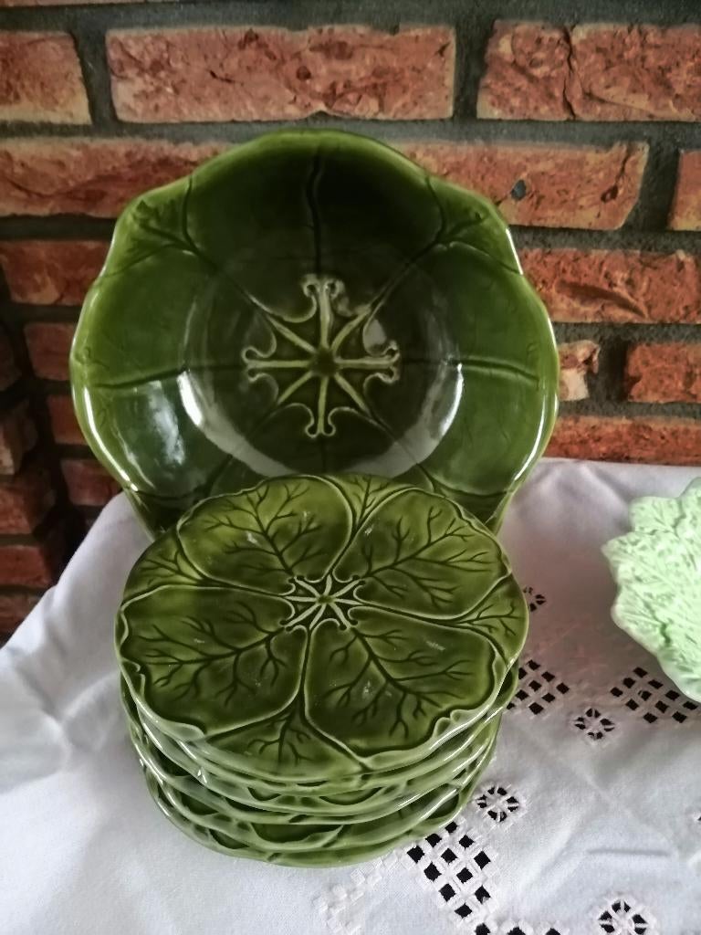 Prachtige koolschaal met zes bordjes. Italy., Huis en Inrichting, Keuken | Servies, Ophalen of Verzenden, Zo goed als nieuw, Bord(en)