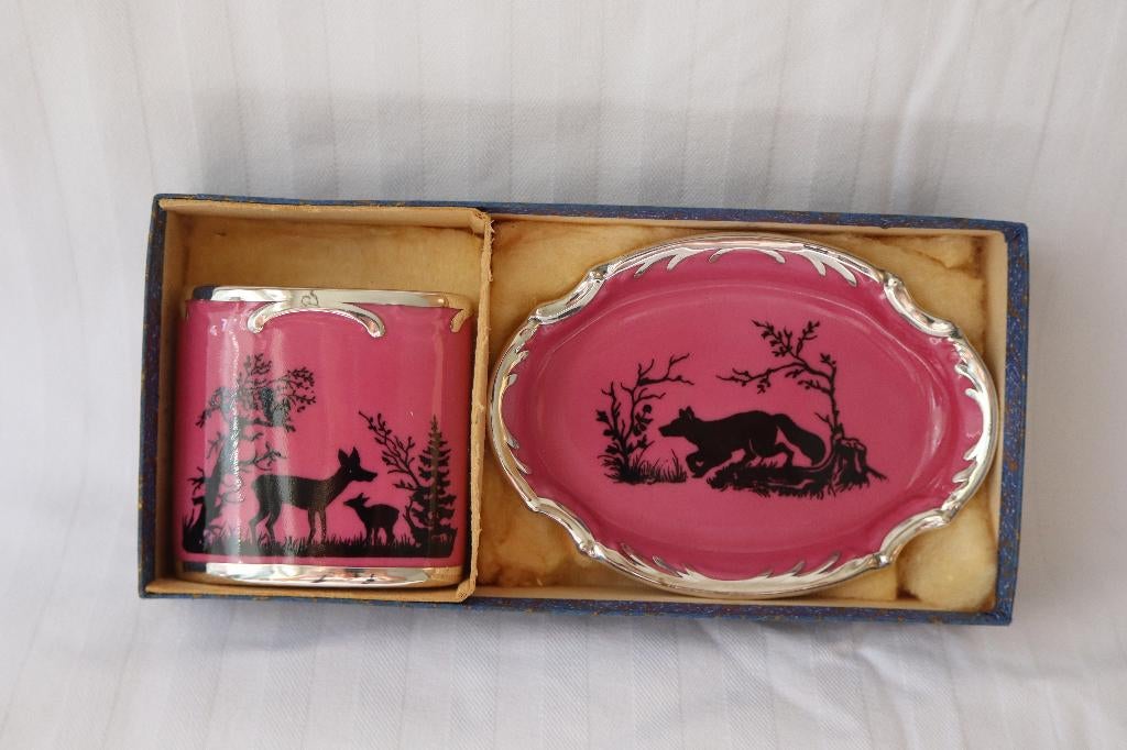 Antiek Jaeger & Co US zone zilver overlay setje 1946-1949, Antiek en Kunst, Ophalen of Verzenden