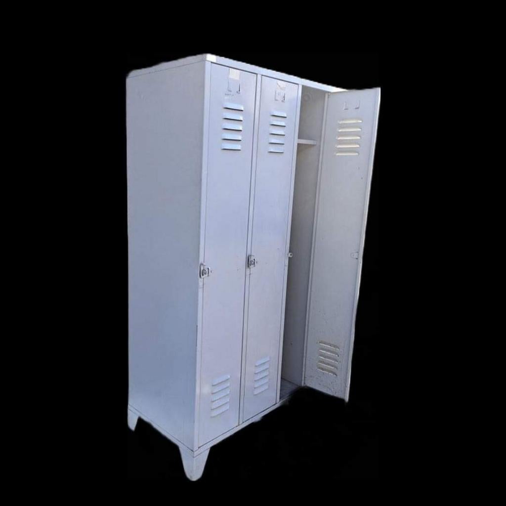 PRIJS VERLAAGD-Vintage 4 deurs lockerkast - grijs, Ophalen, Gebruikt