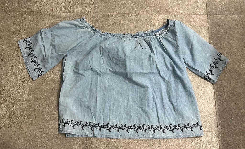 Liberty Island lichtblauwe blouse met print, Kleding | Dames, Blauw, Maat 46/48 (XL) of groter, Liberty Island, Ophalen of Verzenden