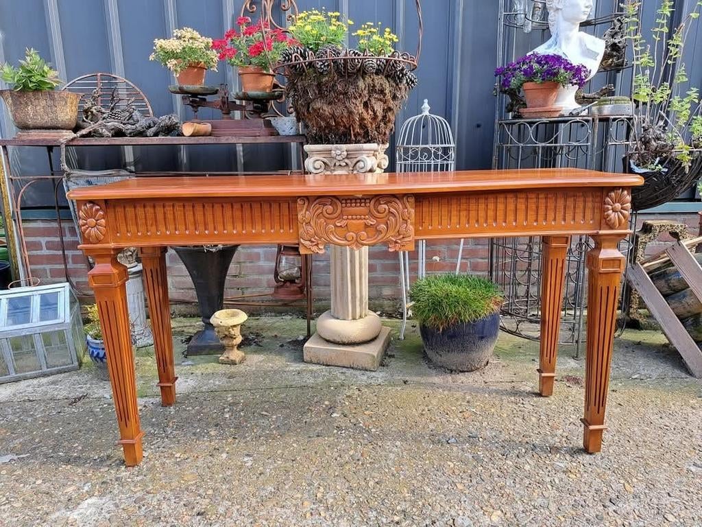 Klassieke Mahonie houten sidetable, wandtafel, console in ni, Huis en Inrichting, Tafels | Sidetables, Ophalen of Verzenden, 25 tot 50 cm