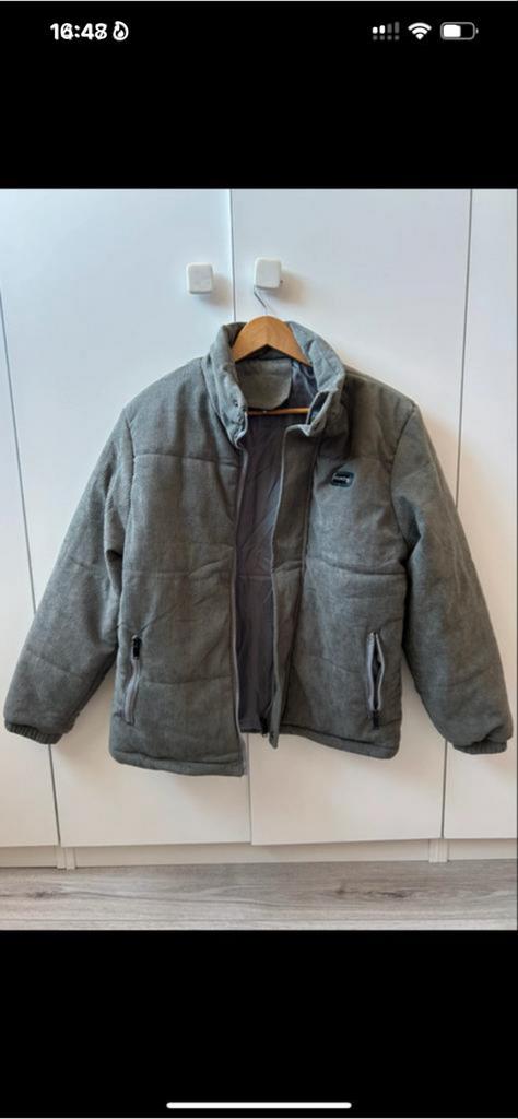 Grijze corduroy jas - Nieuw, maat S, Ophalen of Verzenden, Nieuw, Maat 46 (S) of kleiner, Grijs