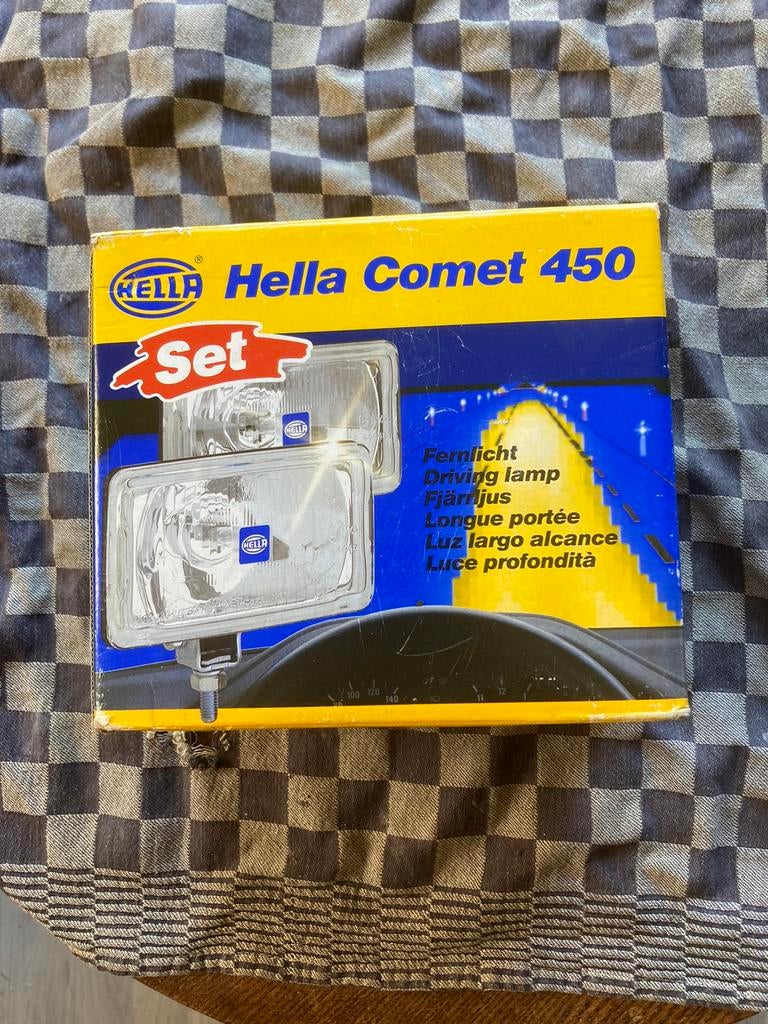 Oldtimer 1 set Hella verstralers comet 450 met covers, Ophalen of Verzenden, Nieuw