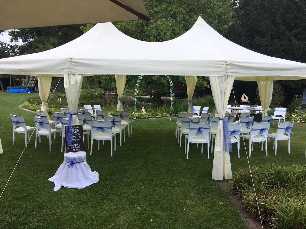 Partytent 6,8x5 m. en statafel huren !!!, Tuin en Terras, Partytenten, Ophalen, Gebruikt, Opvouwbaar, 2 meter of meer
