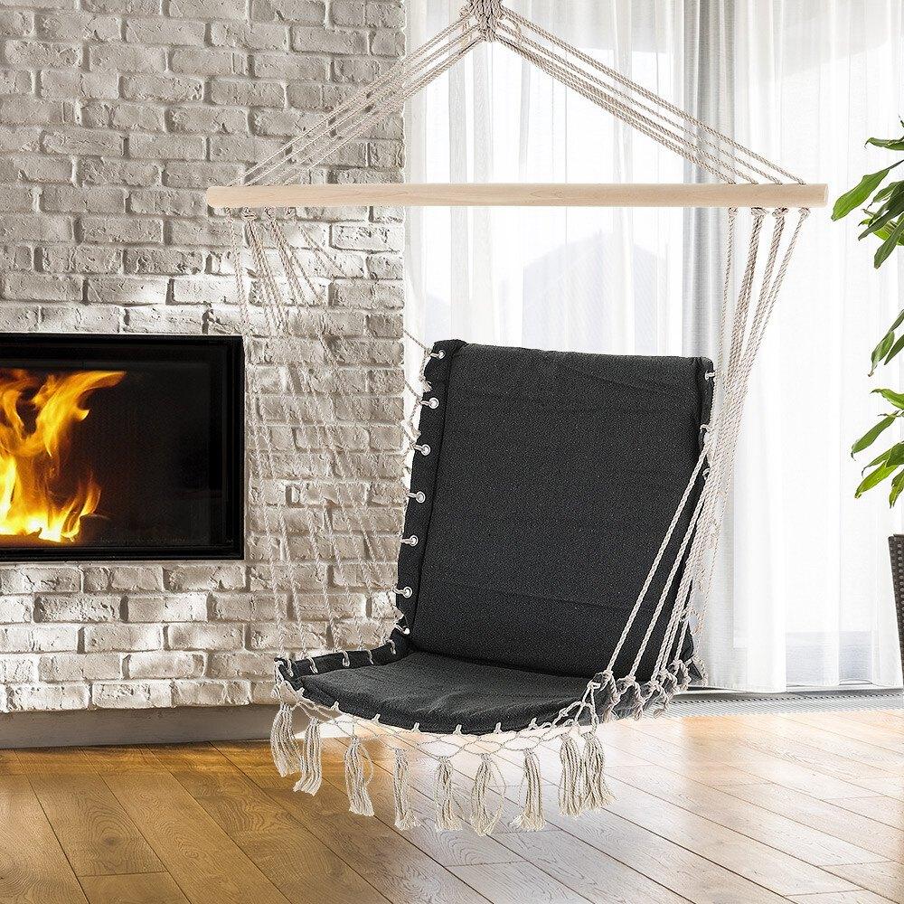 Hangstoel swing crème grijs 55x100cm GRATIS BEZORGD!, Huis en Inrichting, Stoelen, Verzenden, Zo goed als nieuw, Stof, Eén
