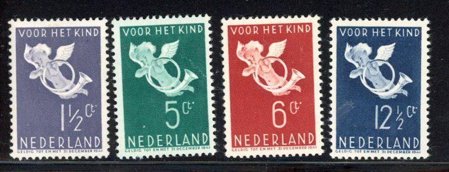 Kinderzegels 1936, NVPH 289-292, ongebruikt, Postzegels en Munten, Ophalen of Verzenden, T/m 1940, Postfris