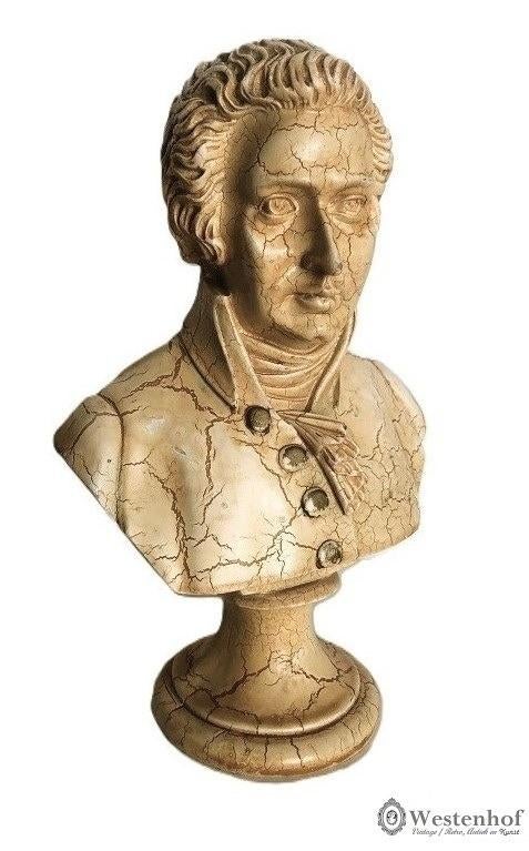 Componist buste Mozart borstbeeld crème voor verzameling