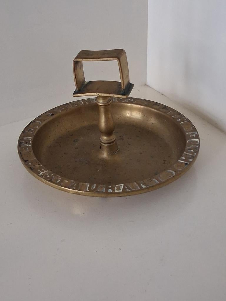 Zeldzame Antieke Messing Luciferhouder -Hotel Mille Colonnes, Ophalen of Verzenden, Koper