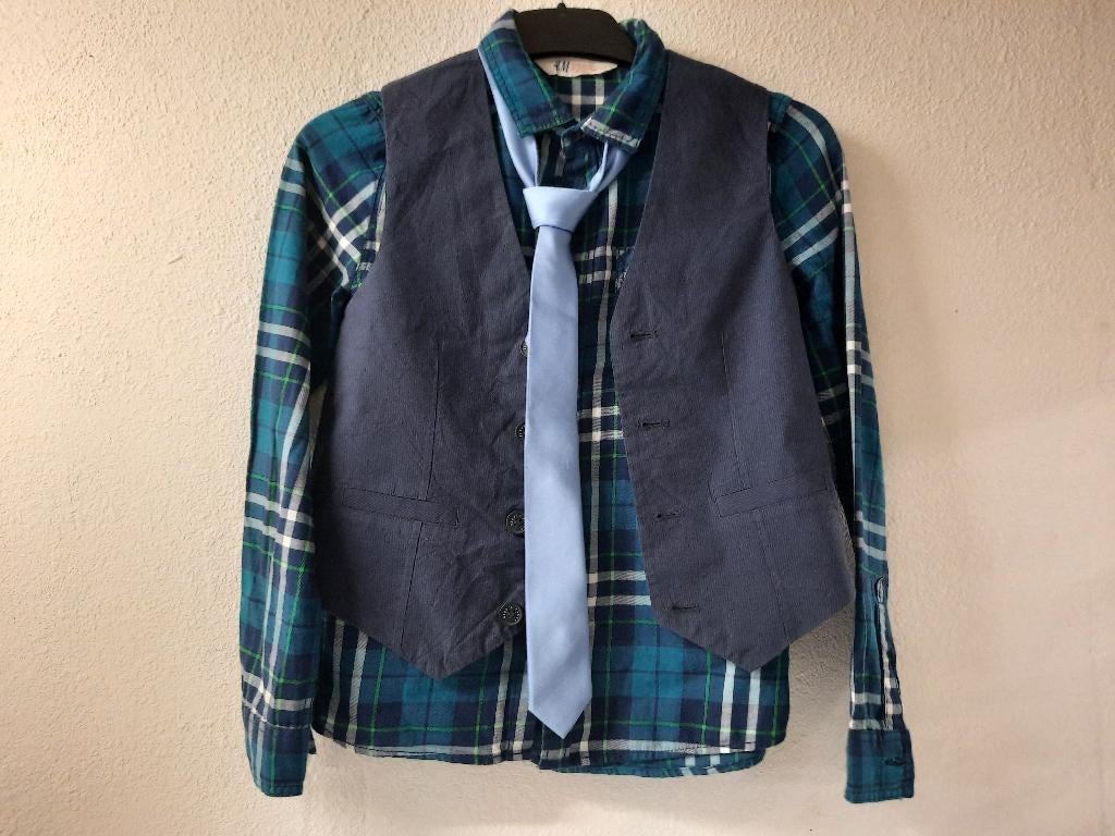 blouse, gilet, stropdas setje, Ophalen of Verzenden, Gebruikt, Jongen of Meisje, Setje