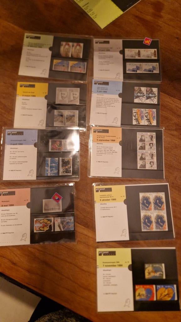 Collectie PTT Postzegels mapjes uit 1990, Ophalen of Verzenden, Na 1940, Gestempeld