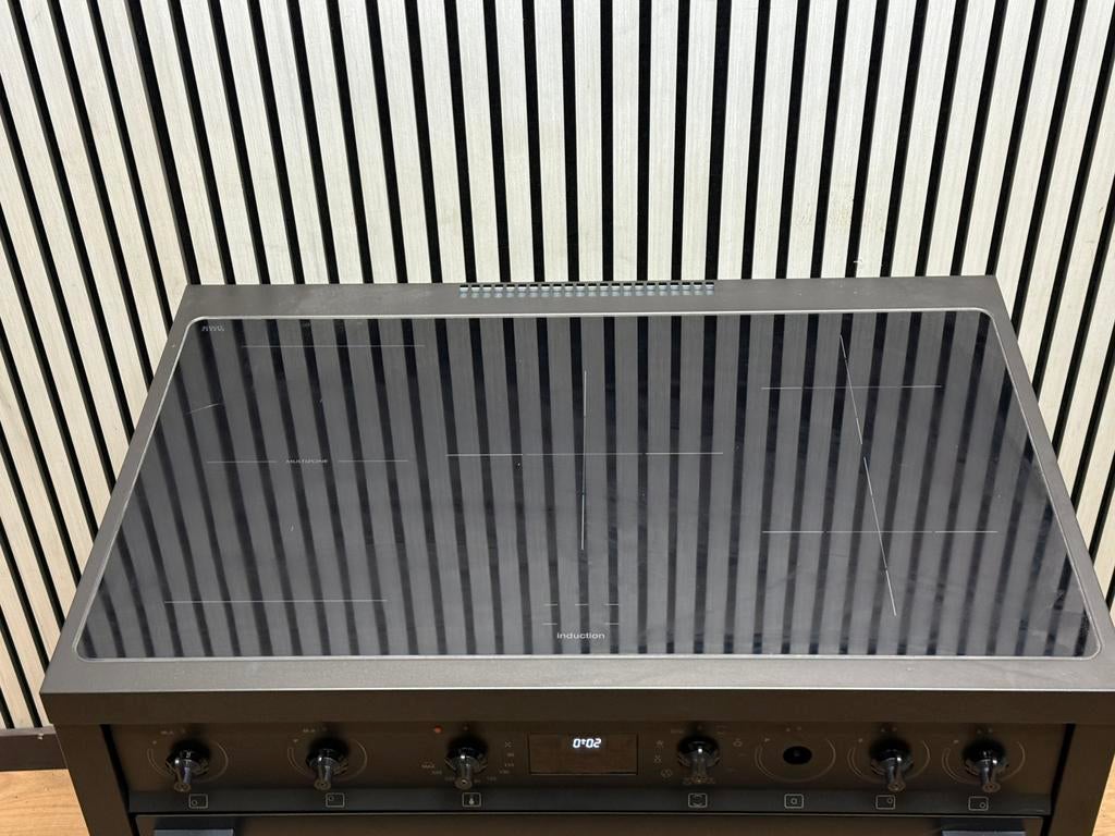 Nieuwe zwarte Smeg INDUCTIE Fornuis met 5 zones 90 cm, Fornello Esperta, Nieuw, Ophalen of Verzenden, Energieklasse A of zuiniger