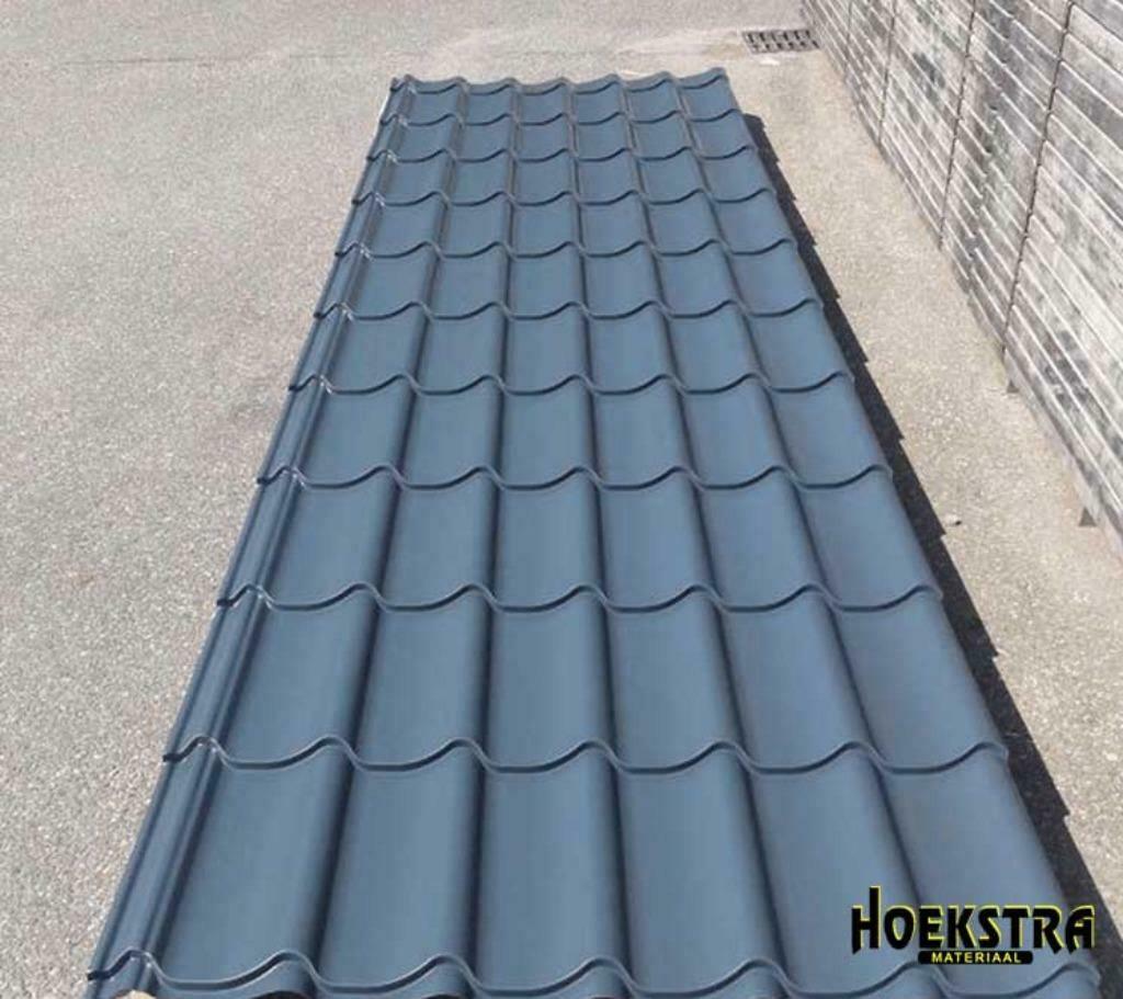 Dakpanplaten Antraciet voor €14,50 per m2 incl. BTW, Zwart, Nieuw, 15 m² of meer, Metaal