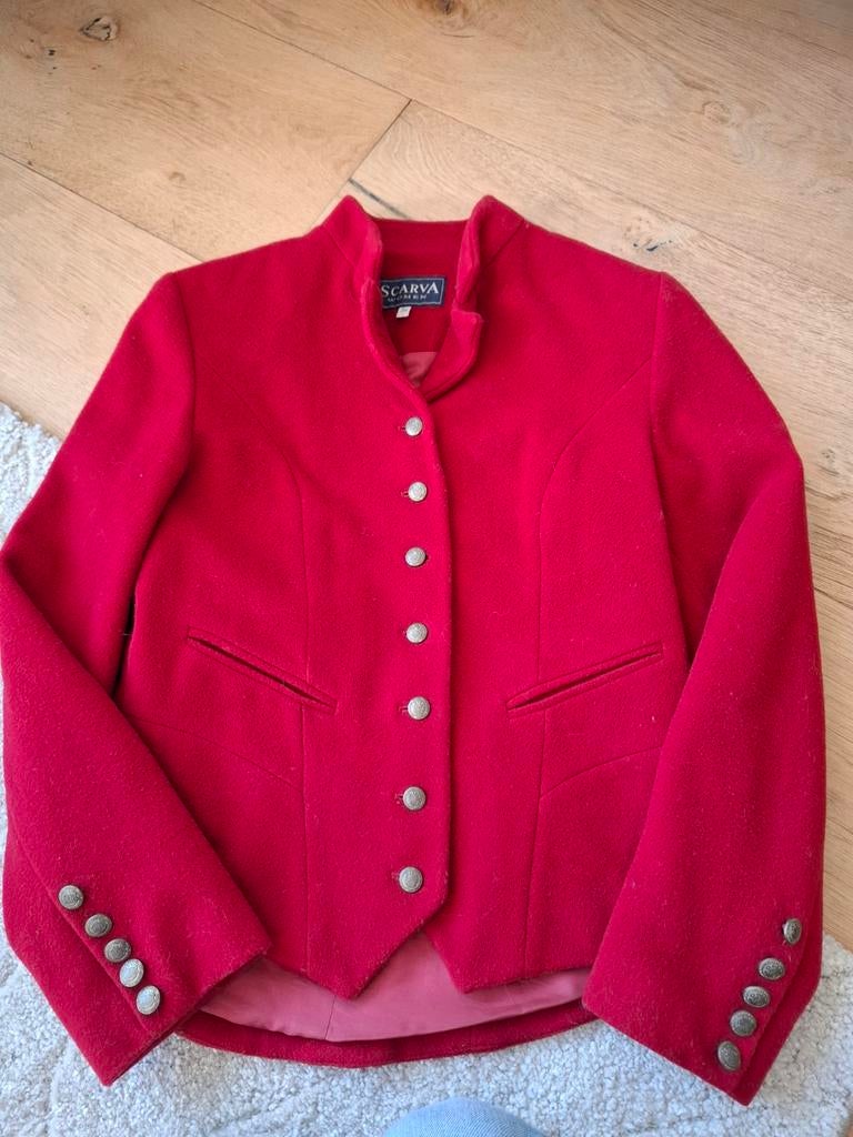 Scarva wollen jasje/blazer - rood - maat 36, Scarva, Ophalen of Verzenden, Jasje, Maat 36 (S)