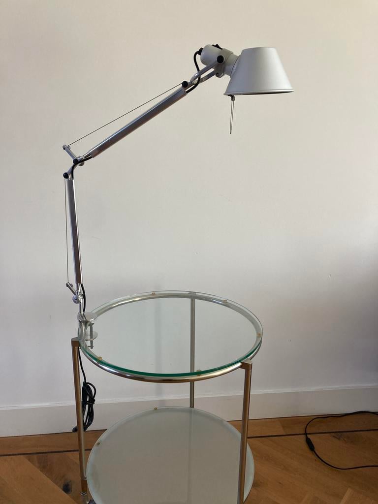 Fraaie Artemide Tolomeo Mini met tafelklem, aluminium ., Ophalen of Verzenden, Zo goed als nieuw, 75 cm of meer