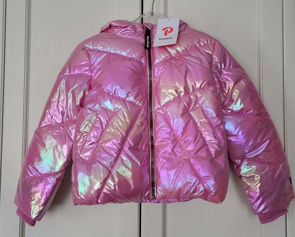 Nieuw! Persival winterjas, glimmend, roze, maat 104/110, Persival, Meisje, Nieuw, Ophalen of Verzenden