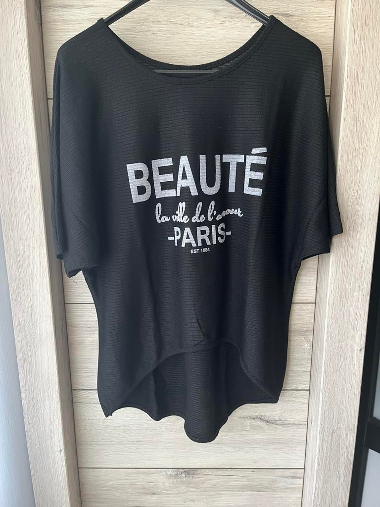 Leuk shirt universele maat ongeveer XL, Zwart, Maat 46/48 (XL) of groter, Ophalen of Verzenden, Zo goed als nieuw