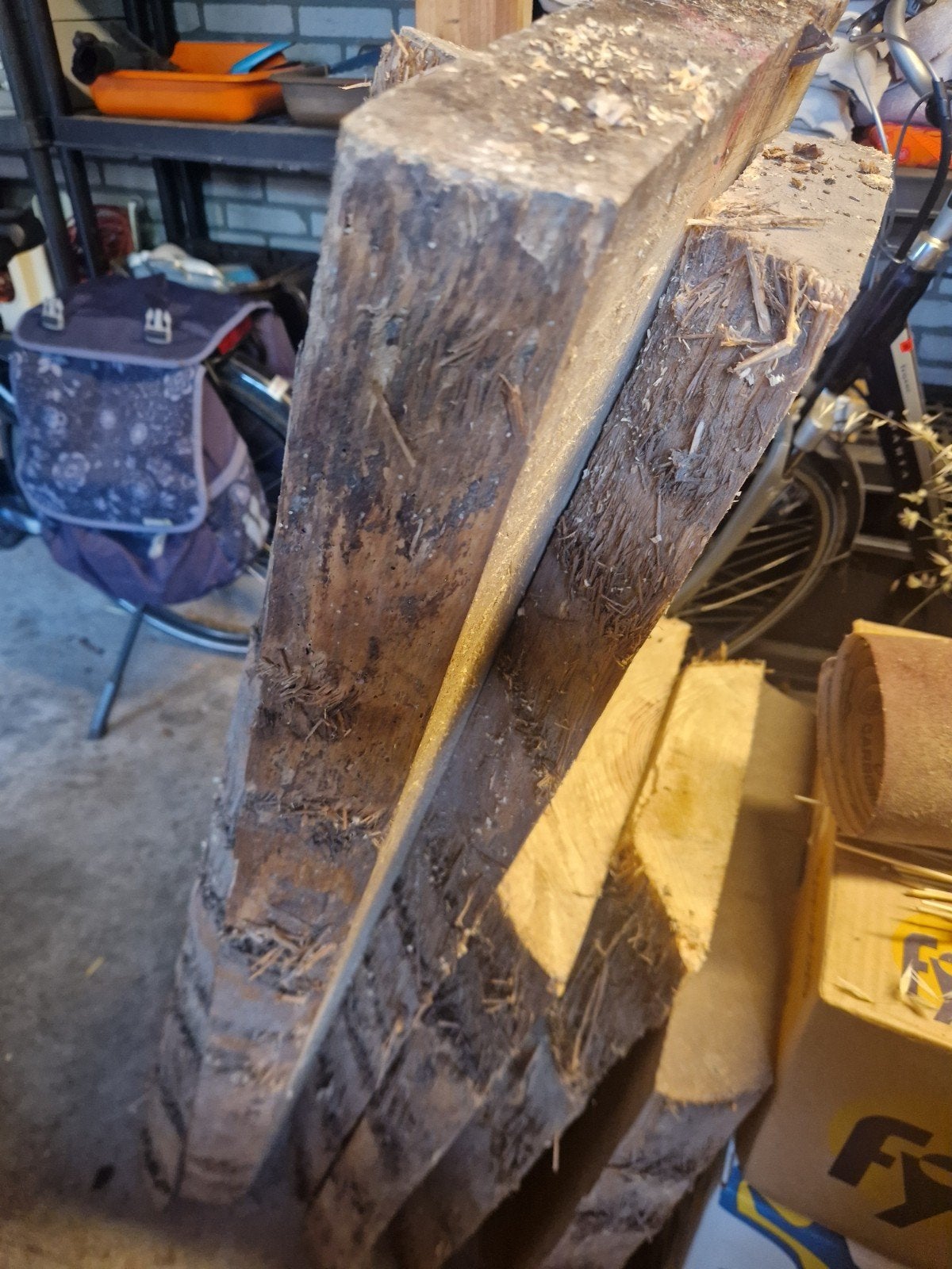 Robuuste houten planken, Doe-het-zelf en Verbouw, Hout en Planken, Ophalen, Gebruikt, Plank, 50 mm of meer