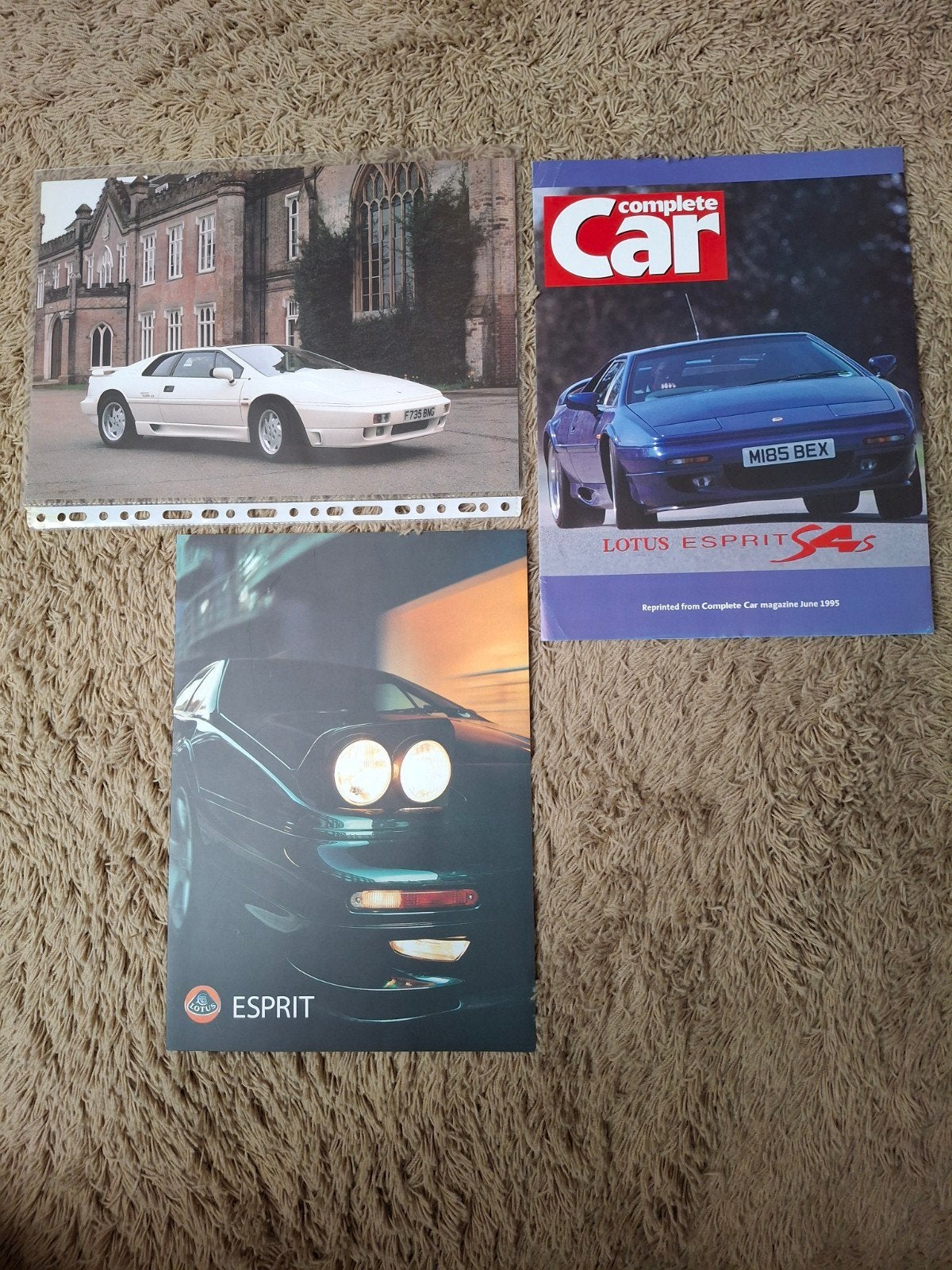 3x autofolder Lotus Esprit, Verzenden, Zo goed als nieuw, Overige merken