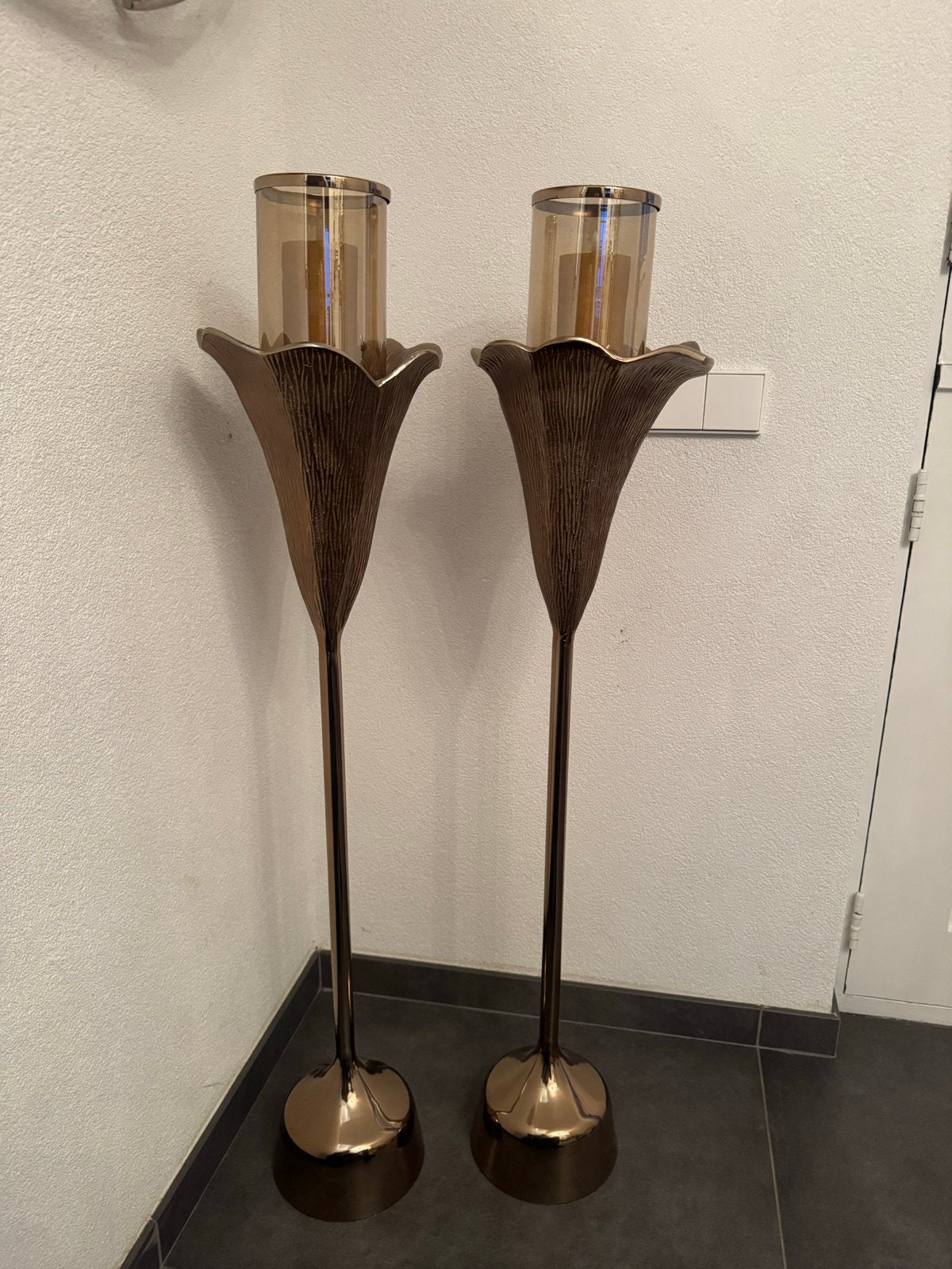 Grote PTMD Windlichten - Set van 2, Bruin, Ophalen of Verzenden, Zo goed als nieuw, Kandelaar