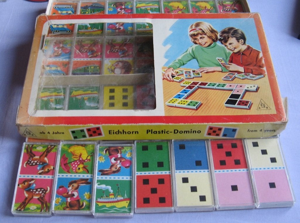 Eichhorn Plastic Domino, grote stenen - Vintage (jaren '60?), Ophalen of Verzenden