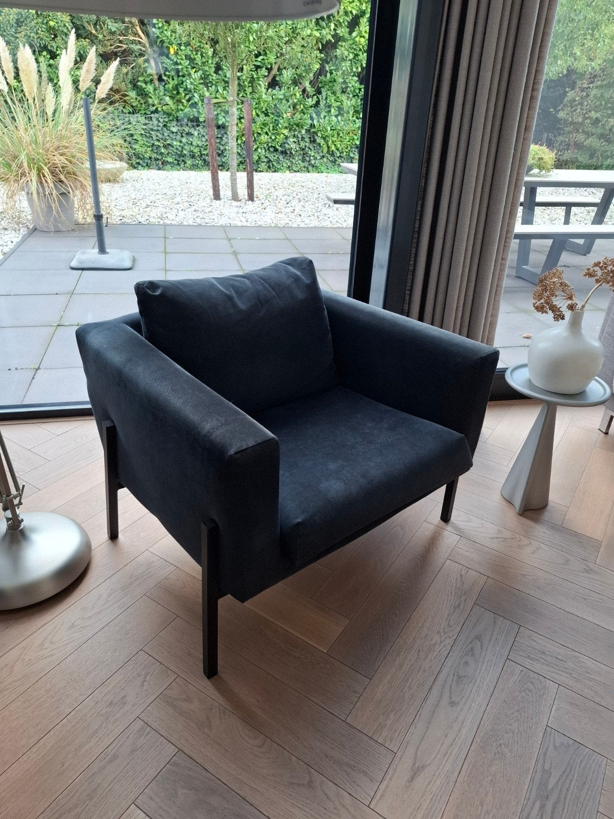 petrol blue fauteuil in prima staat!, Huis en Inrichting, Ophalen, Zo goed als nieuw, 75 tot 100 cm, 50 tot 75 cm