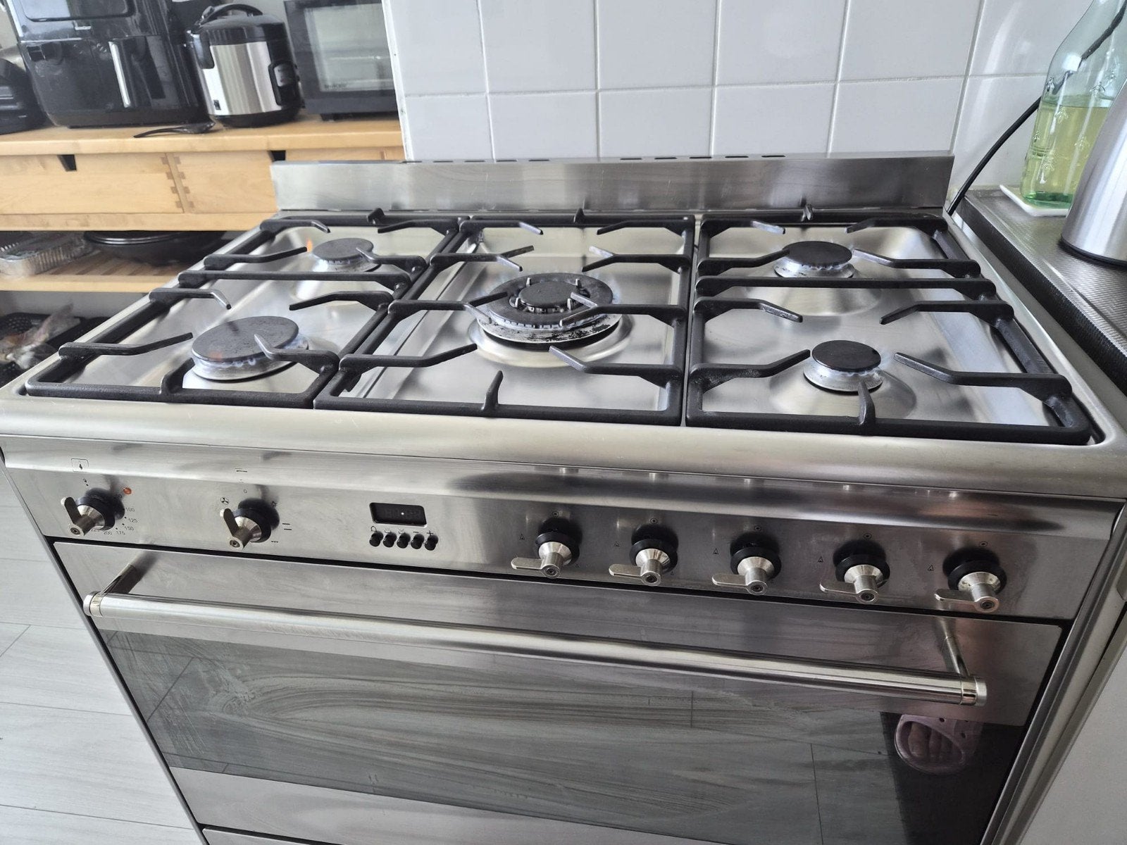 Fornuis met Gas Kookplaat en Oven - RVS, Gebruikt, 60 cm of meer, Ophalen of Verzenden, Gas