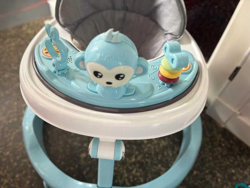 Babywalker Twinky - Blauw met speelgoed, Ophalen of Verzenden, Zo goed als nieuw