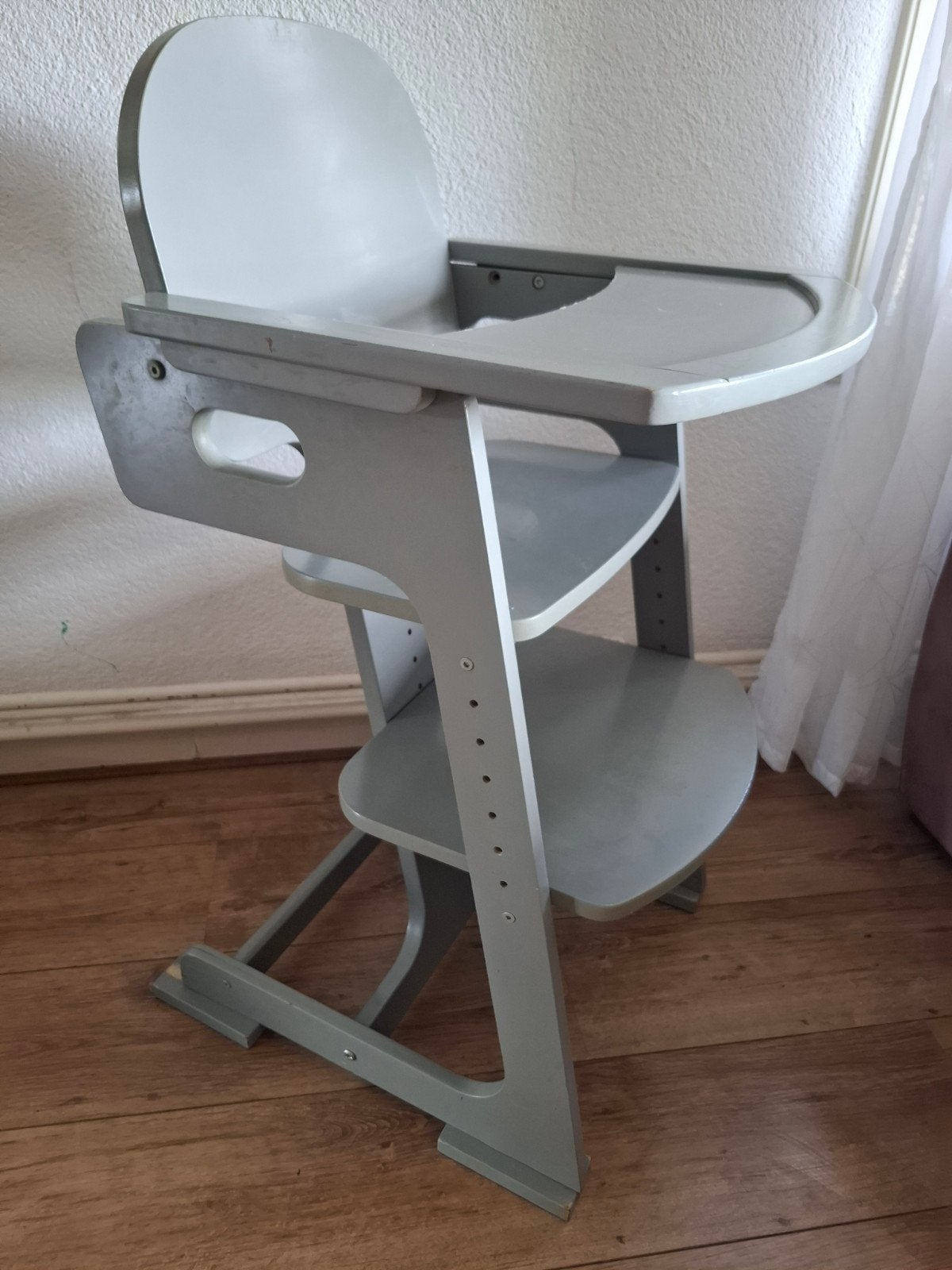 Grijze BabyDan DanChair meegroeistoel inclusief eetblad, Ophalen, Gebruikt, Meegroeistoel, Afneembaar eetblad
