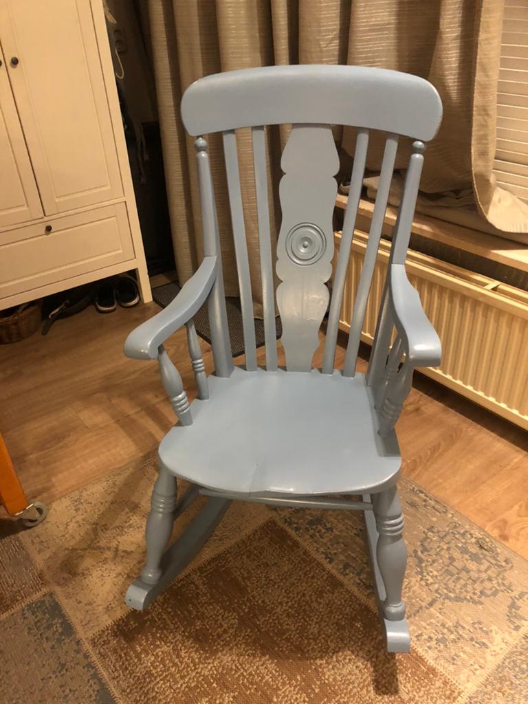 Schommelstoel., Huis en Inrichting, Stoelen, Ophalen, Gebruikt, Wit, Eén