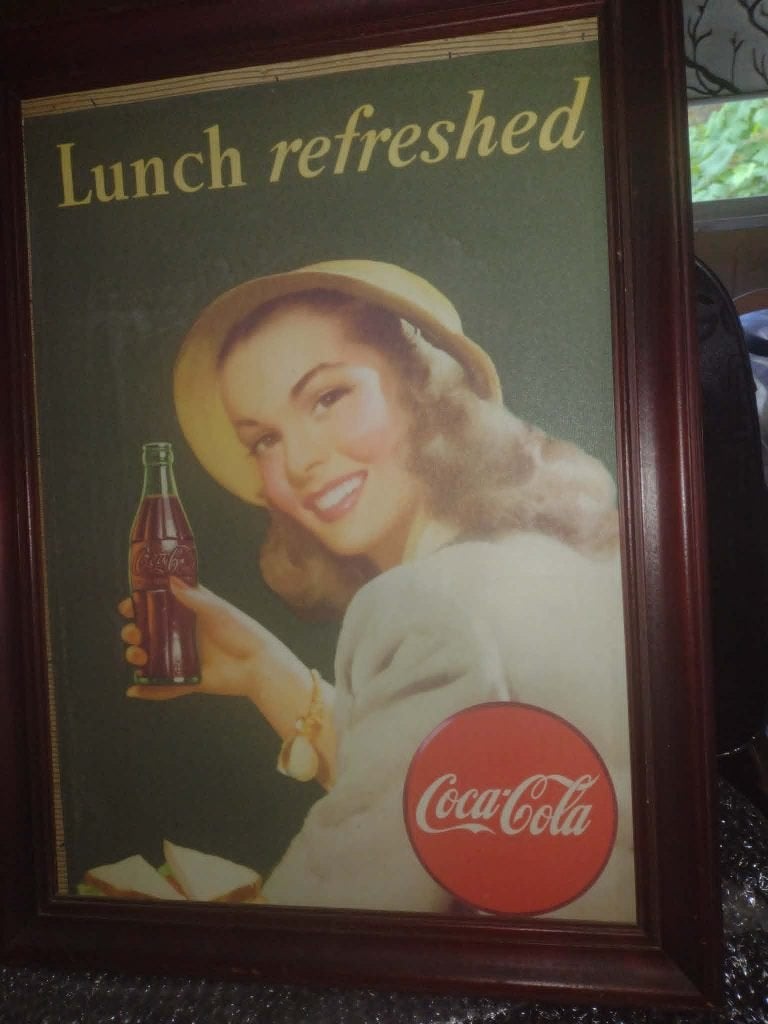 Vintage Coca Cola reclame, Verzamelen, Verzenden, Gebruikt, Reclamebord