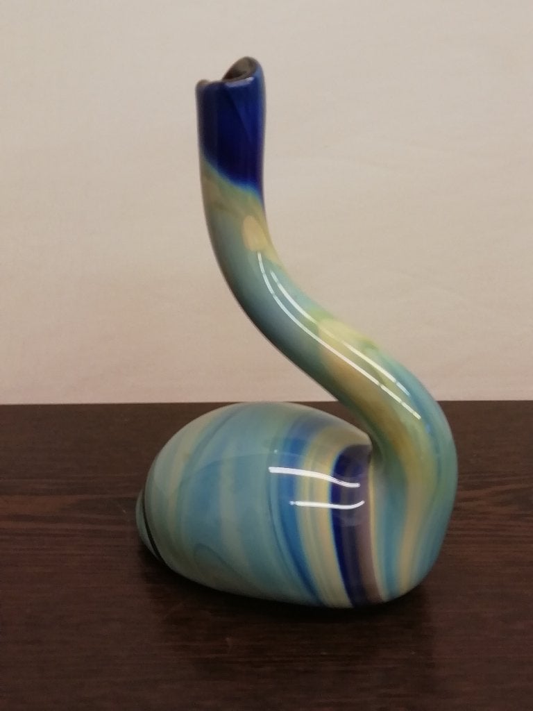 Vintage Art-Glas Zwaan vaasje Ahmed Fouad, Ophalen of Verzenden