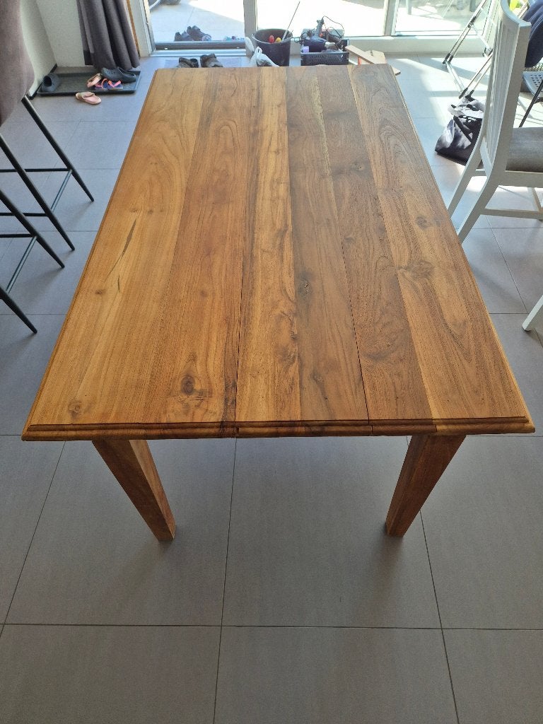 Mooie teaken eettafel, Ophalen, Gebruikt, Teakhout, 50 tot 100 cm
